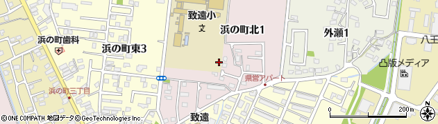 青森県弘前市浜の町北1丁目周辺の地図