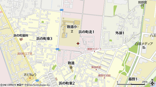 〒036-8325 青森県弘前市浜の町北の地図