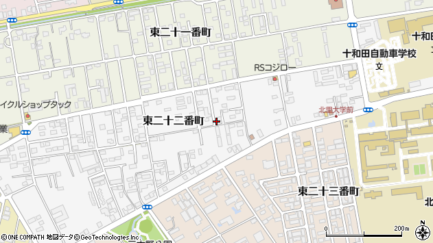 〒034-0015 青森県十和田市東二十二番町の地図