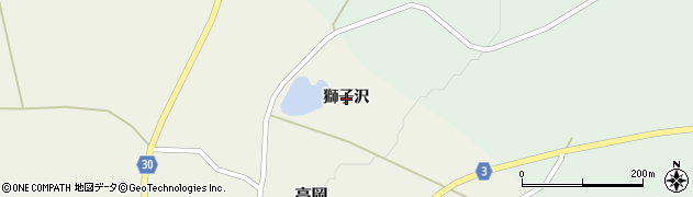 青森県弘前市高岡（獅子沢）周辺の地図