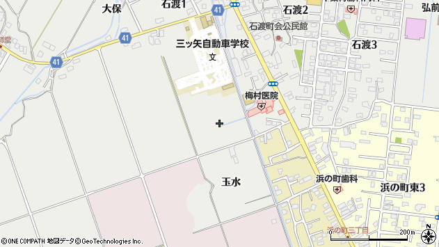 〒036-8316 青森県弘前市石渡の地図