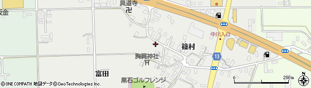 青森県黒石市中川篠村203周辺の地図
