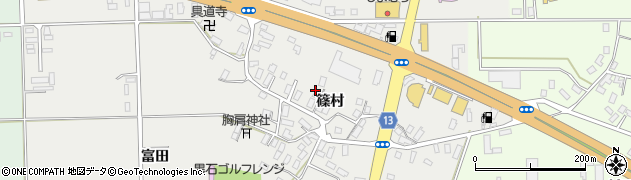 青森県黒石市中川篠村周辺の地図