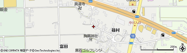 青森県黒石市中川篠村205周辺の地図