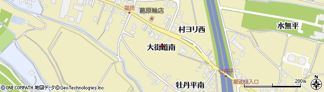 青森県黒石市牡丹平（大街道南）周辺の地図