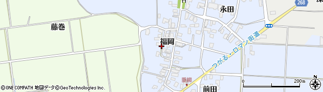 青森県田舎館村（南津軽郡）垂柳（福岡）周辺の地図