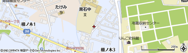 青森県黒石市柵ノ木周辺の地図
