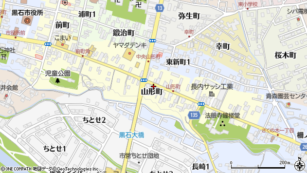 〒036-0364 青森県黒石市山形町の地図