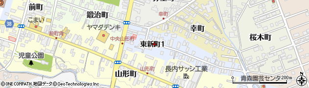 青森県黒石市東新町周辺の地図