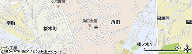 青森県黒石市角田周辺の地図