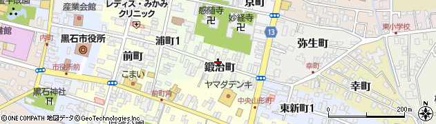 青森県黒石市鍛治町周辺の地図