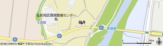 青森県弘前市町田筒井周辺の地図