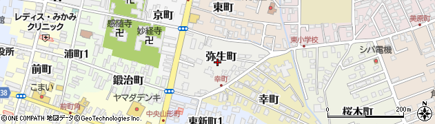 青森県黒石市弥生町周辺の地図