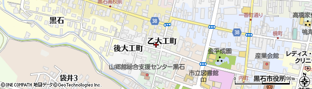 青森県黒石市乙大工町周辺の地図