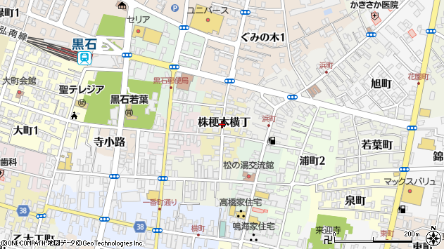 〒036-0303 青森県黒石市株梗木横丁の地図