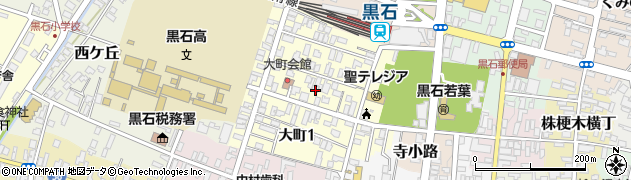 青森県黒石市大町周辺の地図