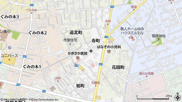 〒036-0315 青森県黒石市寿町の地図