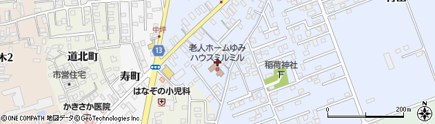 青森県黒石市野添町周辺の地図