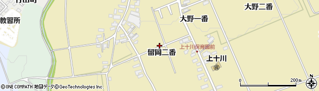 青森県黒石市上十川（留岡二番）周辺の地図
