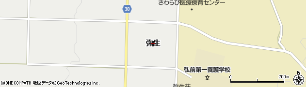 青森県弘前市弥生周辺の地図