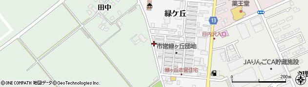 青森県黒石市野際田中村上周辺の地図