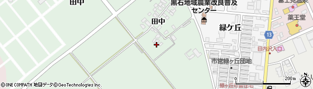青森県黒石市北田中（村ヨリ西）周辺の地図