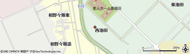 青森県黒石市赤坂（西池田）周辺の地図