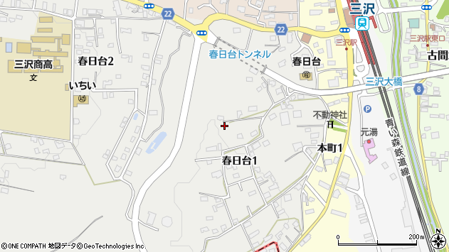 〒033-0053 青森県三沢市春日台の地図