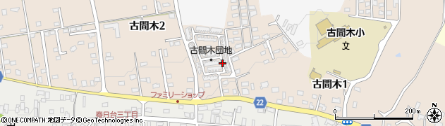 青森県三沢市古間木周辺の地図
