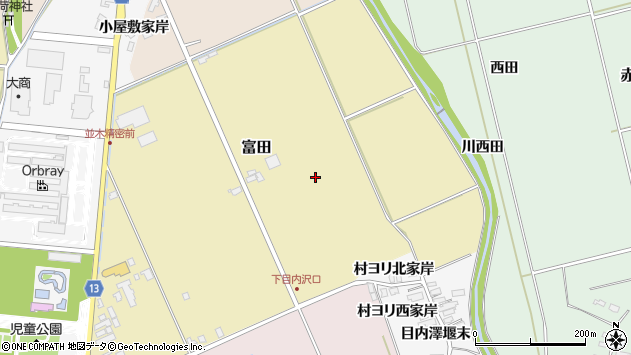 〒036-0514 青森県黒石市富田の地図