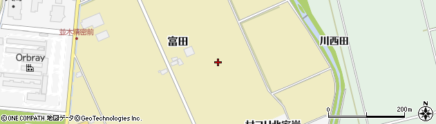 青森県黒石市富田周辺の地図