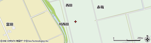 青森県黒石市赤坂西田周辺の地図