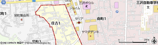 セリア三沢店周辺の地図