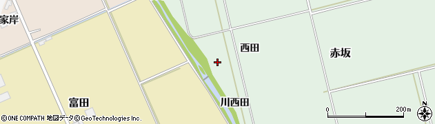 青森県黒石市赤坂（川西田）周辺の地図