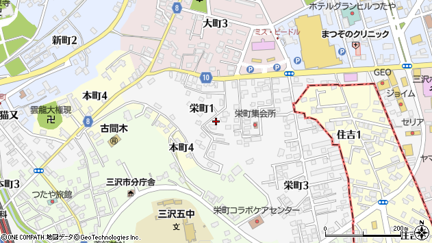 〒033-0042 青森県三沢市栄町の地図