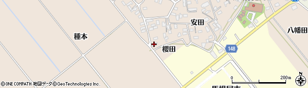 青森県黒石市西馬場尻（櫻田）周辺の地図