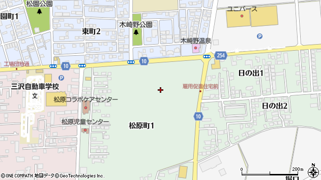 〒033-0035 青森県三沢市松原町の地図