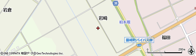 青森県藤崎町（南津軽郡）中島（岩崎）周辺の地図