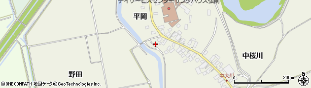 青森県弘前市大川平岡55周辺の地図