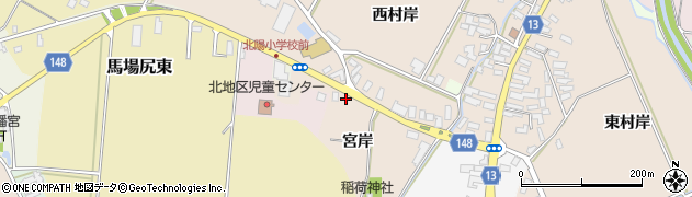 青森県黒石市小屋敷（宮岸）周辺の地図