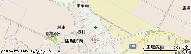 青森県黒石市東馬場尻周辺の地図