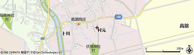 青森県黒石市二双子（村元）周辺の地図