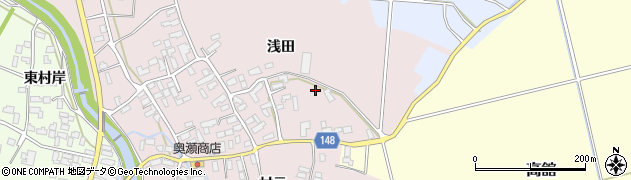 青森県黒石市二双子（浅田）周辺の地図