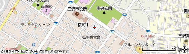 三沢市　総合体育館周辺の地図