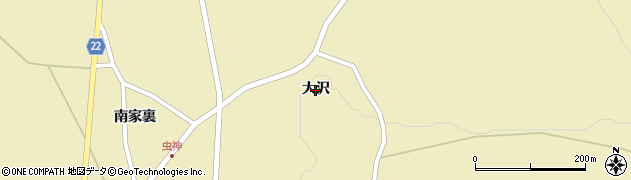 青森県東北町（上北郡）大浦（大沢）周辺の地図