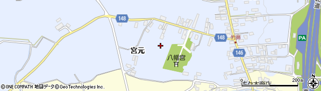 青森県黒石市竹鼻宮元周辺の地図