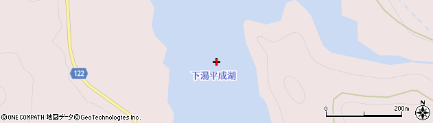 下湯平成湖周辺の地図