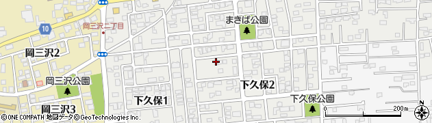 青森県三沢市下久保周辺の地図