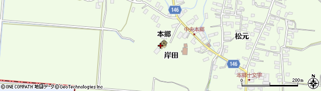 青森県青森市浪岡大字本郷（岸田）周辺の地図