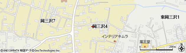 青森県三沢市岡三沢4丁目周辺の地図